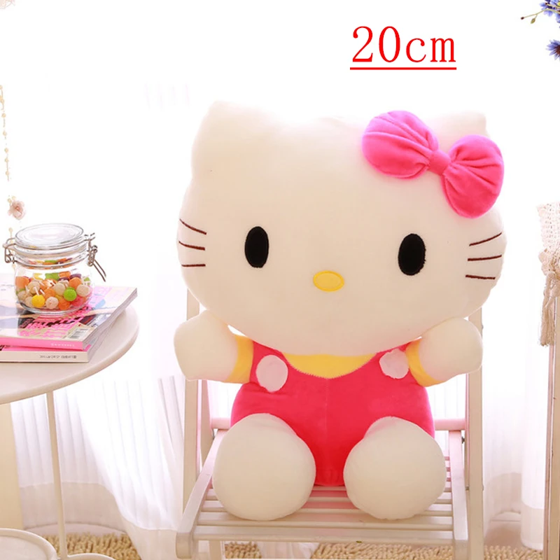 Hello Kitty Plush Toys Sanrio Cute 20cm Movie KT Cat Dolls Soft Stuffed Hello Kitty Christmas Gifts For Kids Animals Toys