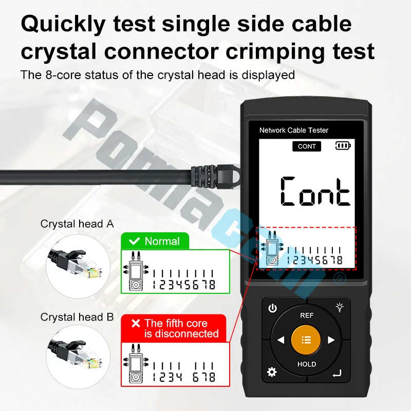 Tester per cavi di rete Schermo da 3 pollici PoE++ TDR Misuratore di lunghezza Tracciatore per cavi Strumento professionale LT-200 Soluzione di problemi di linea