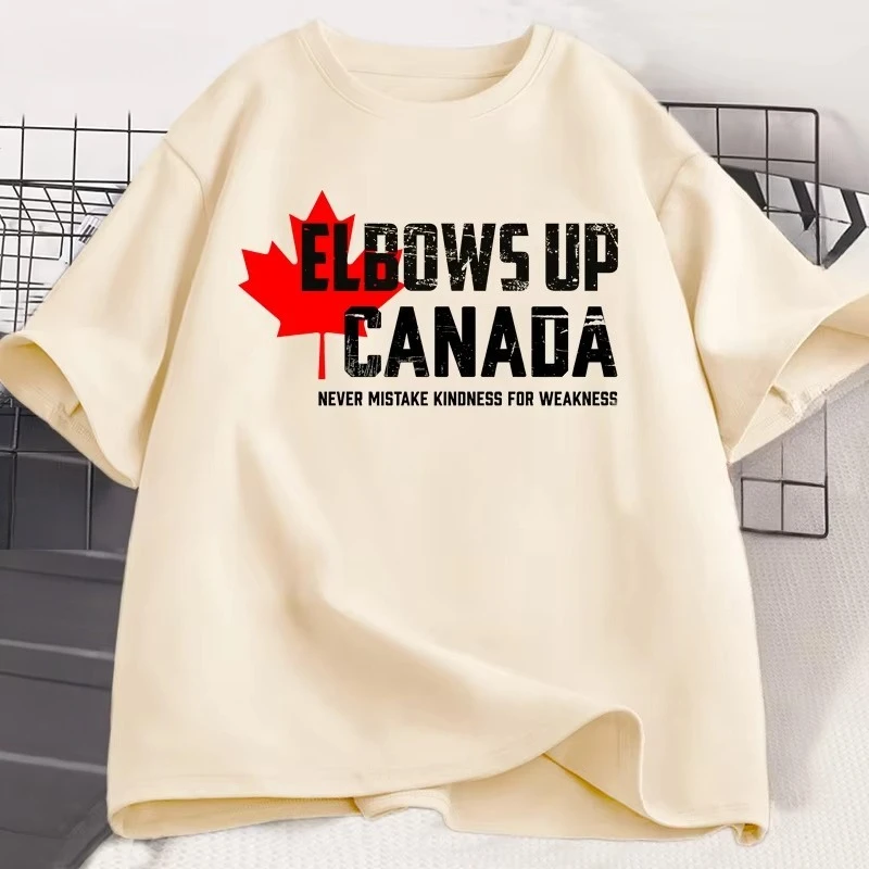 Elbows Up Canada Tshirt True North Strong and Free Proud Canadian T-Shirt Men Women Summer Cotton Short Sleeve Tee Shirt Tops