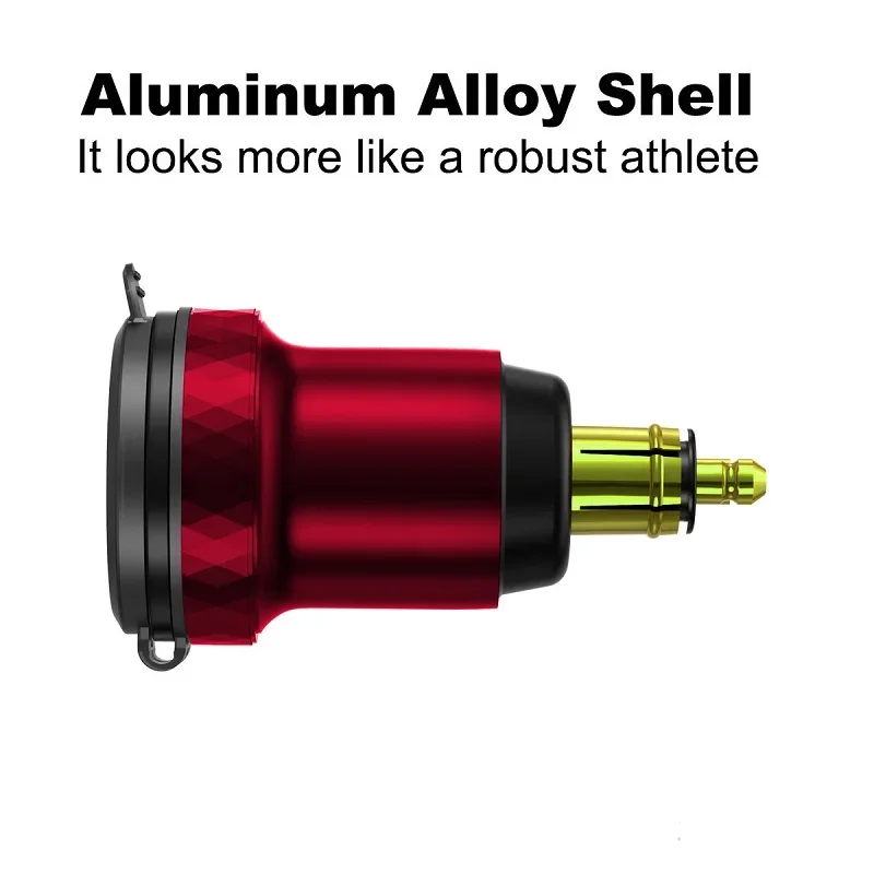 

USB Charger Power Adapter Voltmeter with ON-Off Switch For BMW Ducati Triumph Motorcycle DIN Plug to USB C PD 3.0 QC 3.0