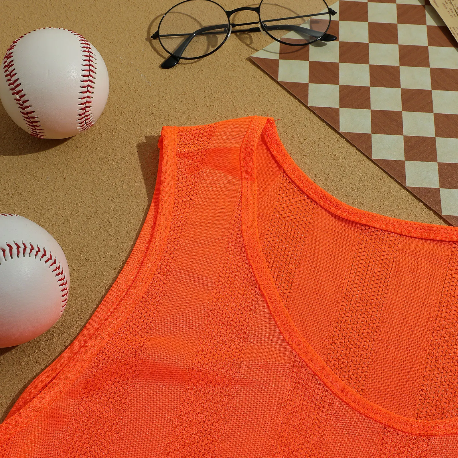 6 stuks voetbal slabbetjes mesh trainingsvesten lichtgewicht ademend teampraktijk sport Hesjes voetbalvest truien oranje vest voor heren