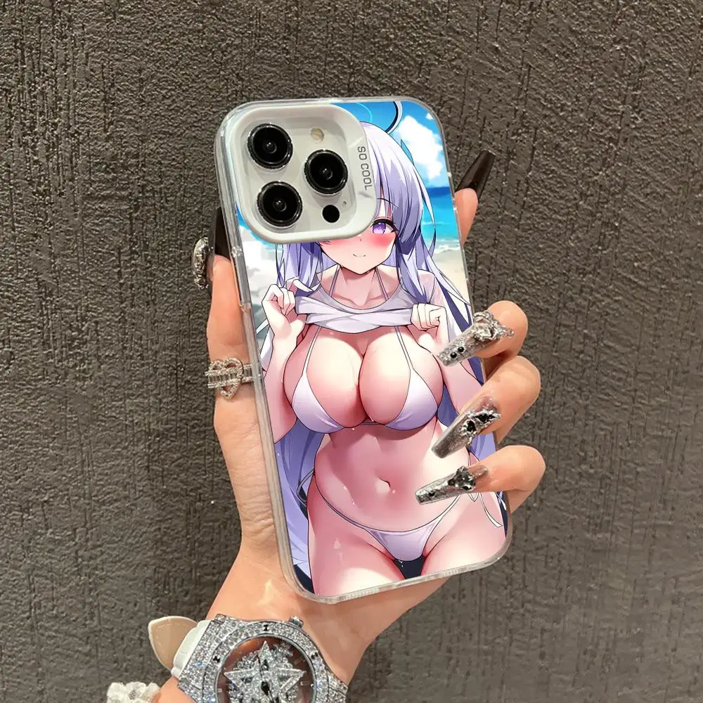 

Чехол для телефона Blue Archive Ushio Noa для iPhone 17, 16, 15, 14, 13, 12, 11 X XR XS 8 7 Air Pro Max Plus, белый полупрозрачный цветной чехол