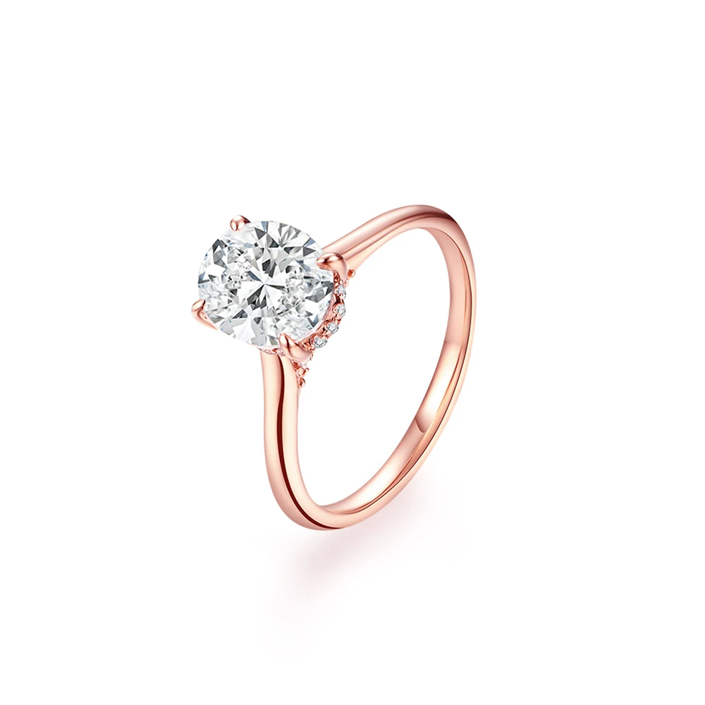ATTAGEMS Oval Cut 9*7mm 2CT D VVS1 Moissanite Rings S925 Sterling Silver for Women Engagement Wedding Lady's Jewelry Gift Luxury image 3