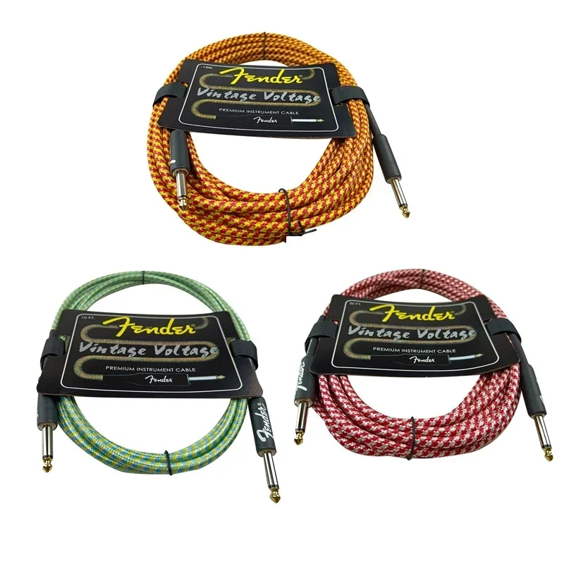 Cabo audio colorido 3m para a guitarra elétrica, amplificadores baixos, cor aleatória