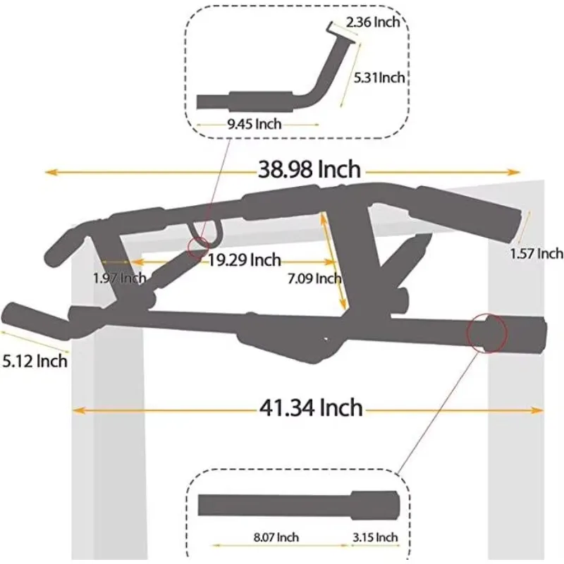 Pull up Bar for Doorway Multifunctional Pull up Chin up Bar Home Door Frame Dip bar Fitness Body Workout Home Gym System Trainer view 5