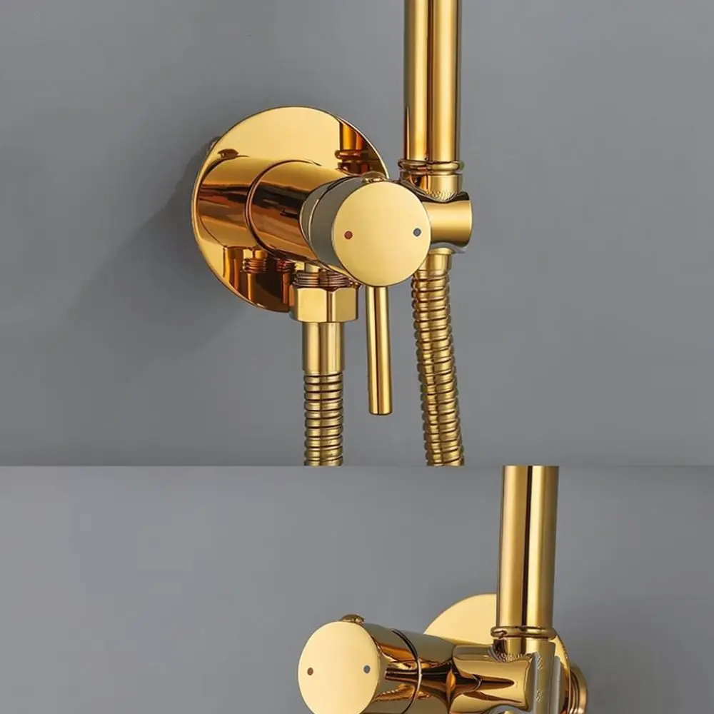 Handheld Toilet Bidet Applicator Solid Brass Concealed Mixer Valve Hot Cold Bathroom Hygiene Shower Wall Mounted System