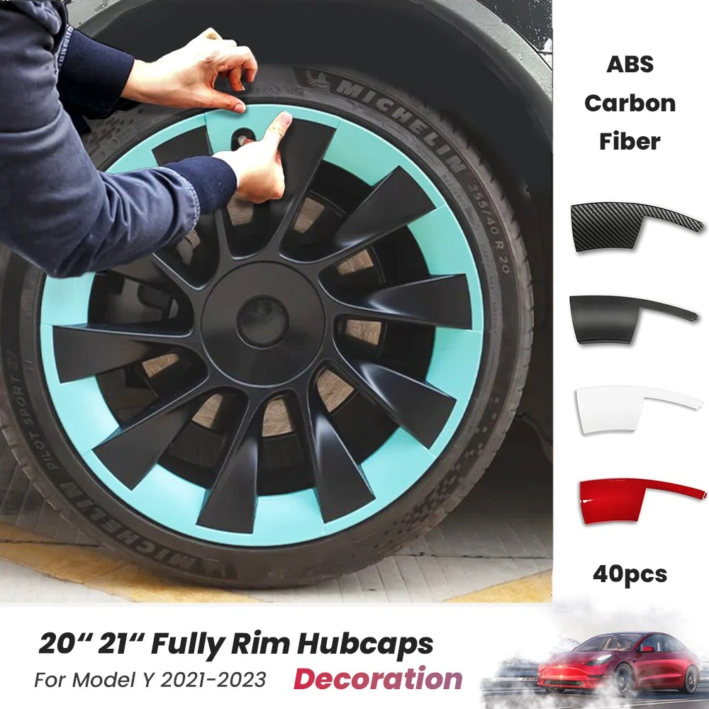 

Fluorescent Modely Wheel Cover 20 inch Hub Cap Induction 21“ Uberturbine Wheel Rim Protectors ABS For Tesla Model Y 2021-2023