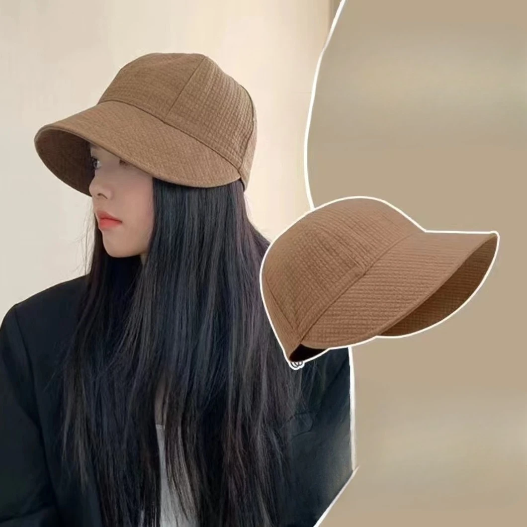 Solid Color Women Summer Hat Outdoor Sports Sunscreen Casual Bucket Hat Adjustable Vacation Beach Fisherman Hat Korean Bonnet