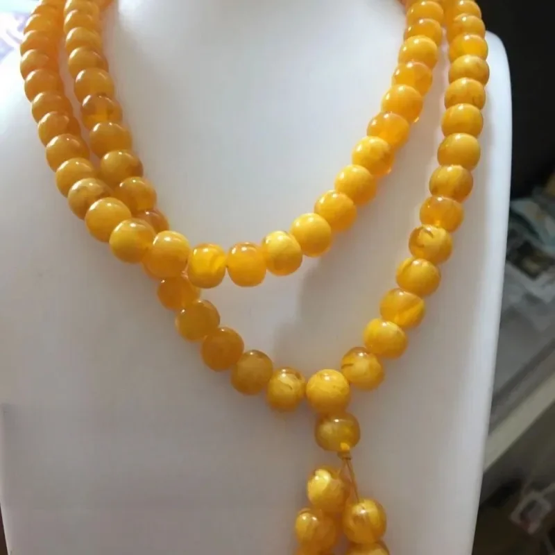 

Amber Beeswax Fashion Trend Atmospheric 108 Bracelets Necklace
