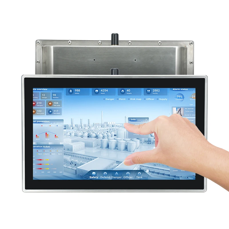 

IP69K 304/314/316 Stainless Steel Touch Screen Monitor/AIO Pc J6412/J1900/I3/I5/I7 Fanless Design Totally Water-Proof
