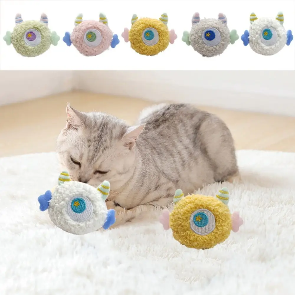 Funny Teeth Grinding Chewing Toy Cats Toy Squeaky Cute Plush Cat Playthings Interactive Kitten Mini Pet Accessories