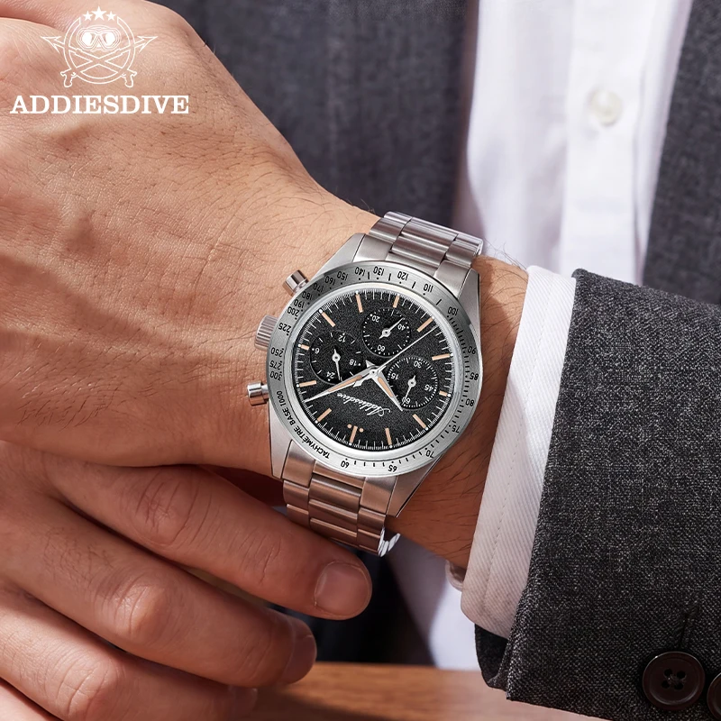 Plastic Dome Clear - ADDIESDIVE 0S20 Chronograf Kwarcowy Zegarek Męski