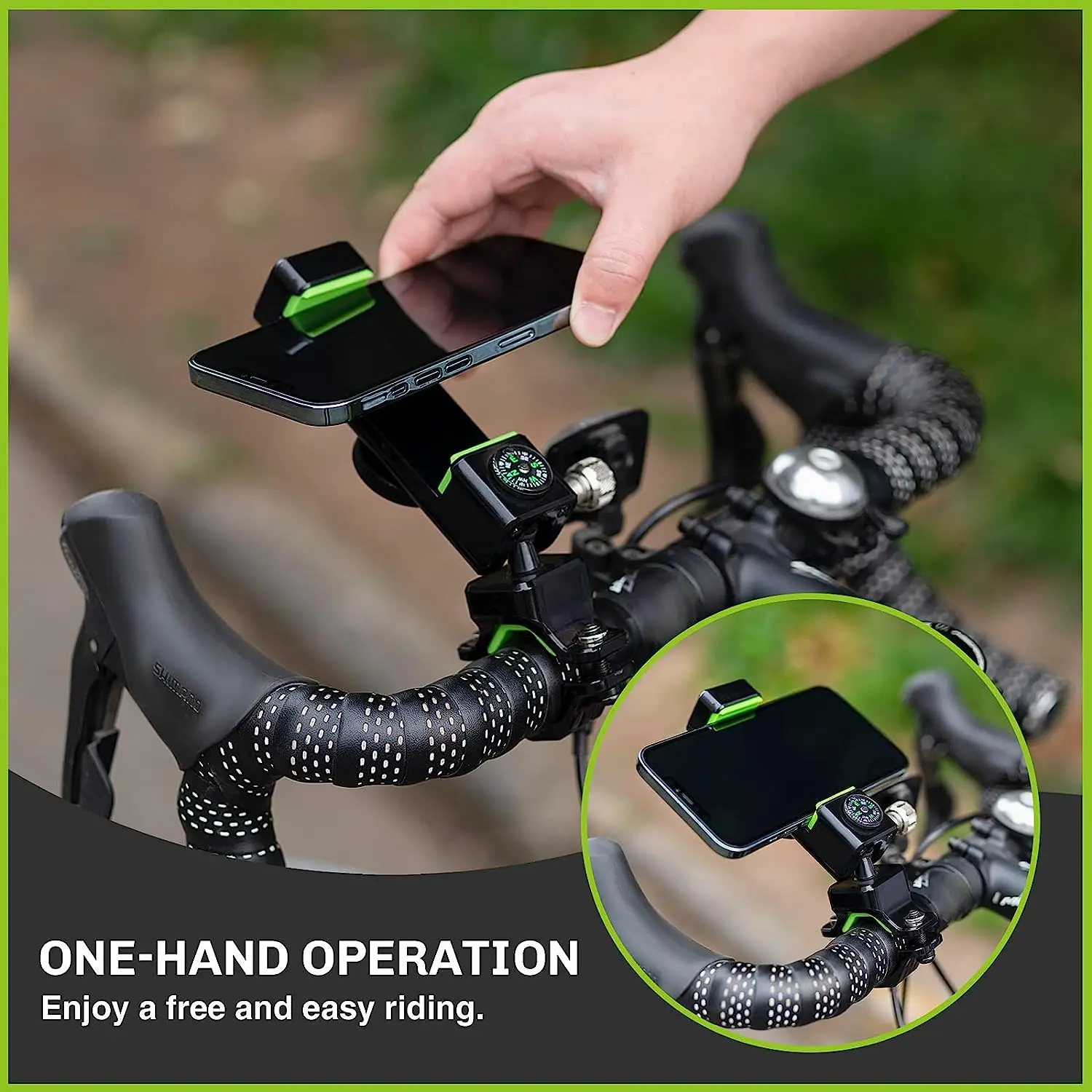 Bike Phone Mount, Bicycle & Motorcycle Handlebar Cell Phone Holder Universal with 360° Rotation for Phone 4.7" - 6.8" Cellphone - view 5