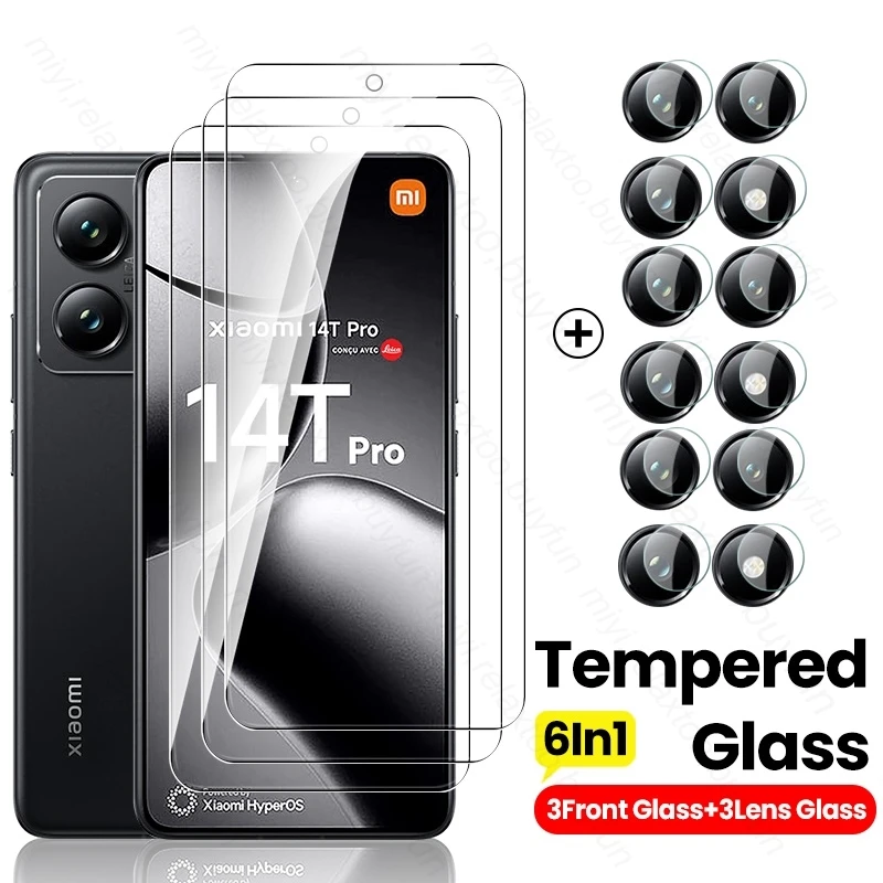 6In1 Tempered Glass Screen Protector for Xiaomi 14T Pro 5G Camera Protective Glass on Xiomi Xiaomy Mi 14 T 14TPro T14 Xiaomi14T