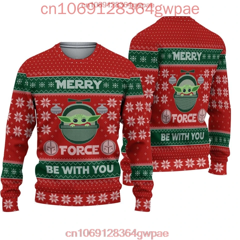 Disney Baby Yoda Christmas Ugly Sweater Men's Women's 3d Ugly Sweater Disney Ugly Christmas Sweater Xmas Gifts Sweater Tops