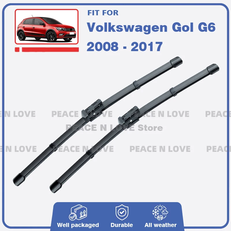 

Car Front Wiper Blades For Volkswagen VW Gol G6 2008 - 2017 Voyage Saveiro Windscreen Windshield Window Auto Accessories Rubber