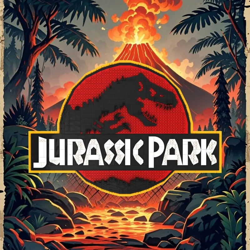 

1107PCS MOC Dinosaur Park Wall Display Model Building Blocks Collection Decoration Educational Toy Gift for Adult Kid