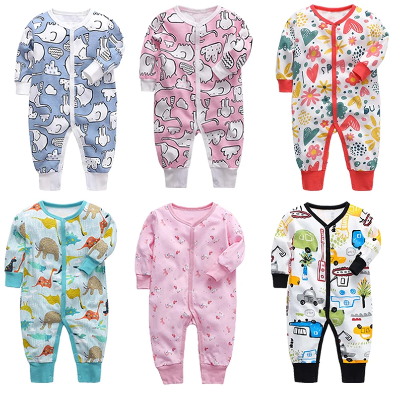 Baby Clothing Jumpsuit suit Homewear New Fall Winter Newborn Baby Clothes Cotton Cartoon Newborn Footed Pajamas Girl and Boy