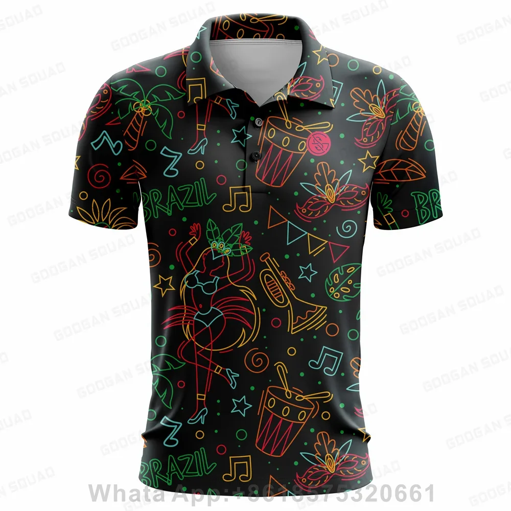 Googan Squad Summer Men Polo Shirt Casual Fashion Short Sleeve Quick Dry Fishing Golf T-shirt Tops Clothing Plus Size view 5