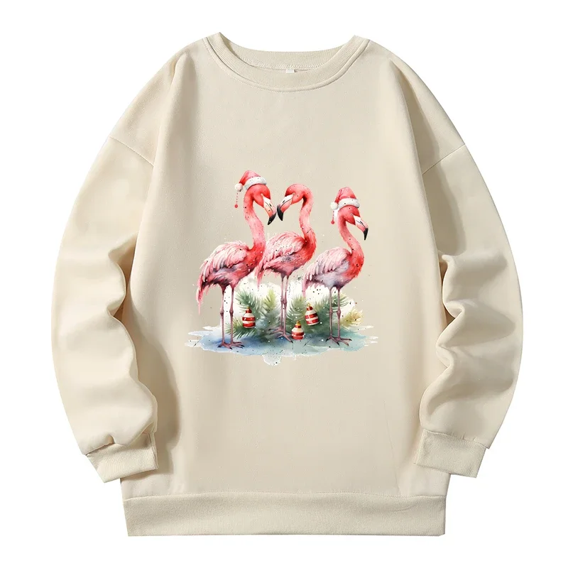 Trendy Swan Plus Size Sweatshirts with Print Autumn Spring Warm Lady Sweatshirt Fashion All-match Y2k Clothes Women