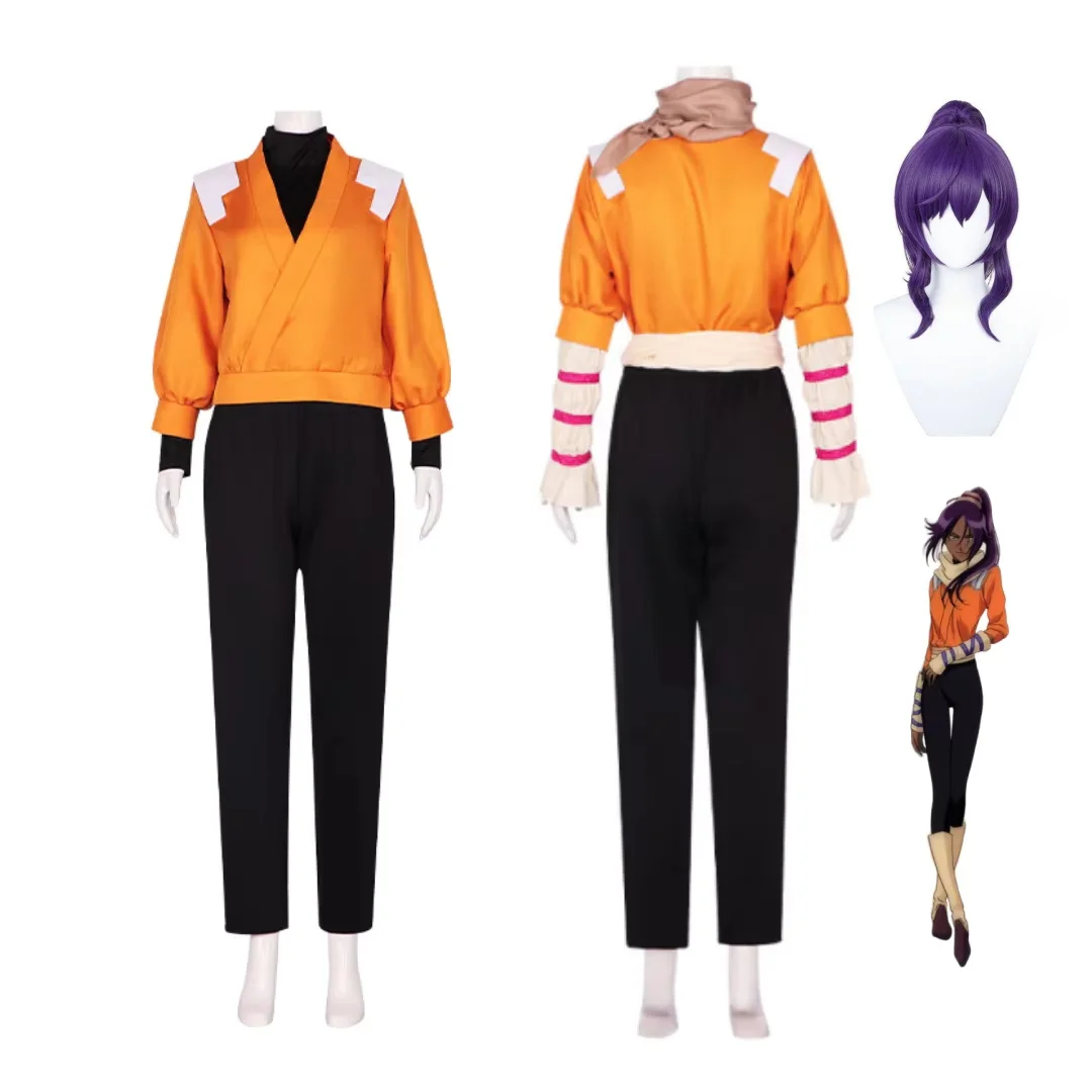 

BLEACH Shihouin Yoruichi Shinigami Cosplay Costume Set Anime Halloween For Woman Men Clothes
