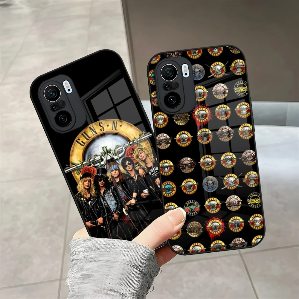 Funda de teléfono Band G-Guns N Roses para Xiaomi 17 15 13 14 12 Lite Pro 11t Lite POCO M6 M5 F6 Pro, funda de vidrio templado