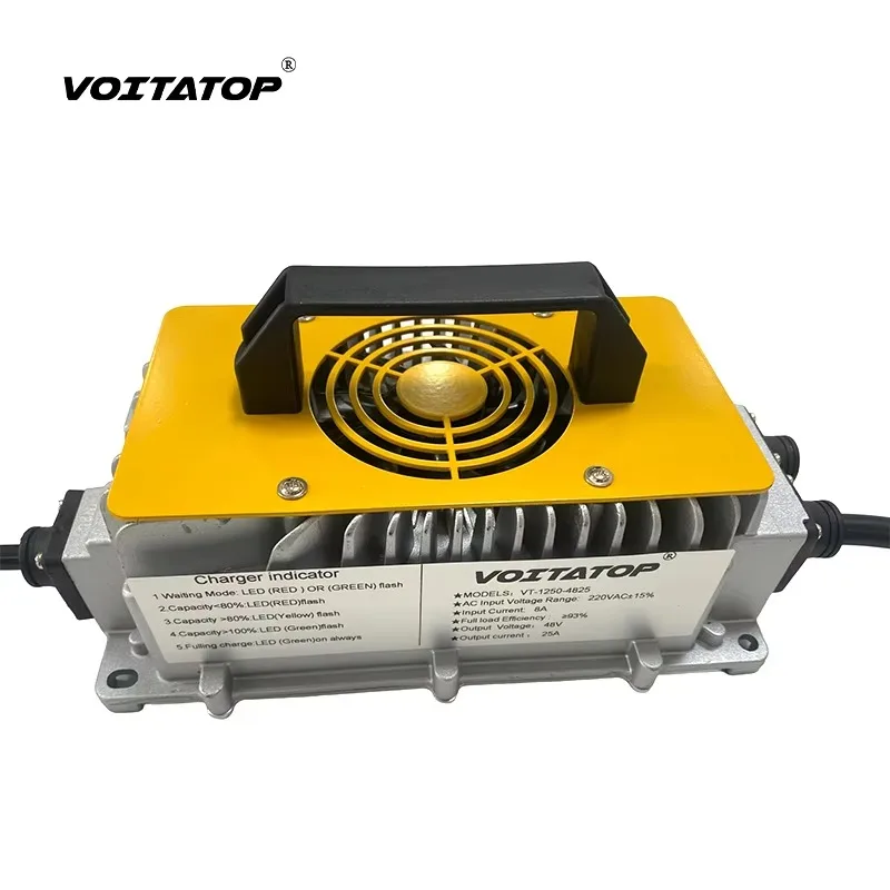 

2025 New StyleVOITATOP Portable 48V 8.5A Lithium Battery Charger For Electric Vehicles/Motorcycles With IP67 Protection EU/US/UK