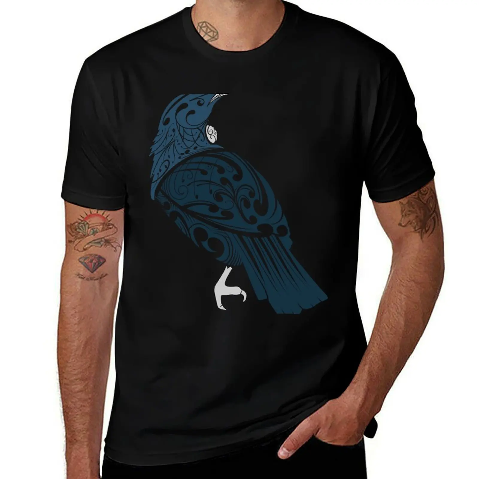 New Zealand Native Tui Bird T-Shirt t shirt man cotton T-Shirt