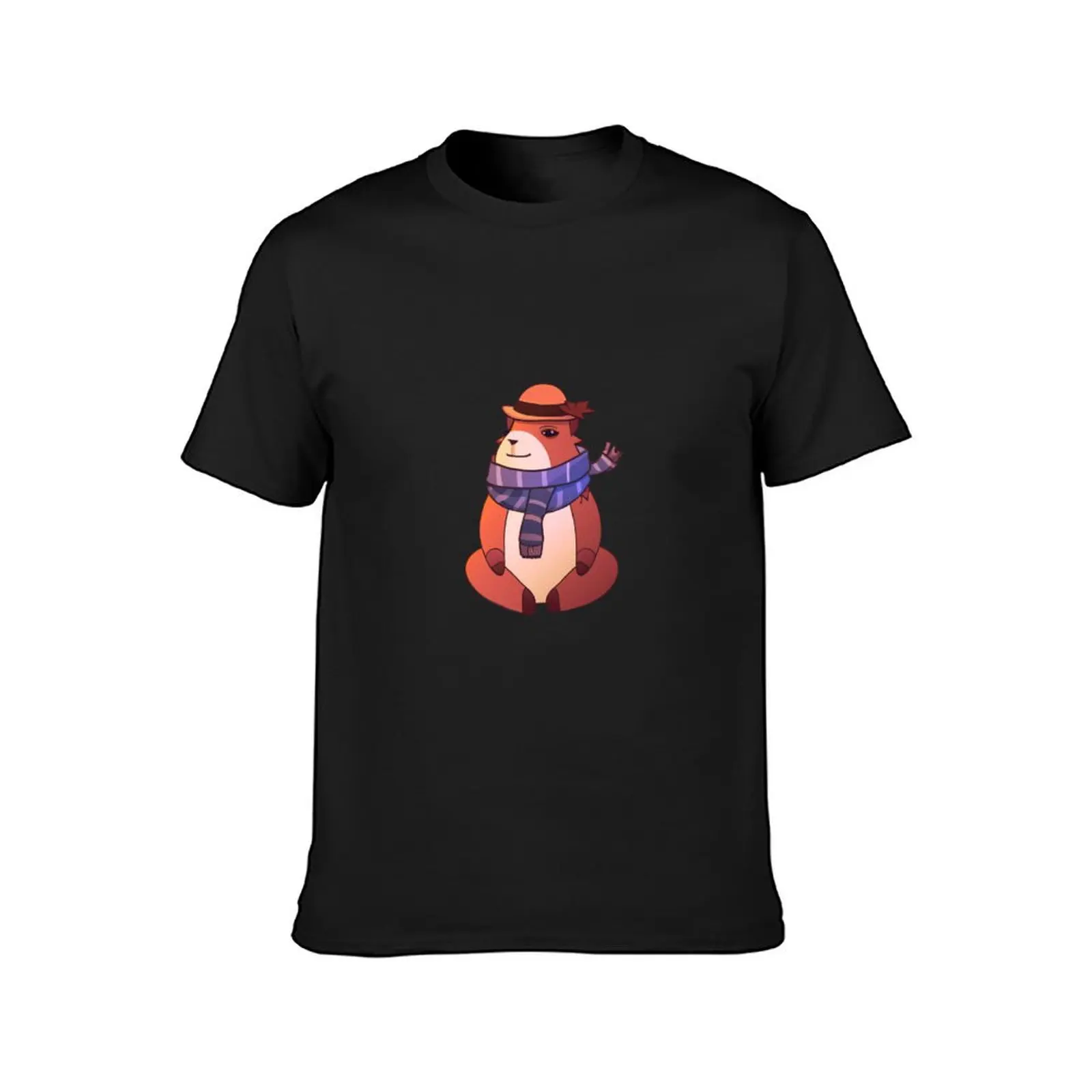 Cute capybara with hat and scarf T-Shirt oversized plus sizes customs design your own summer tops mens graphic t-shirts