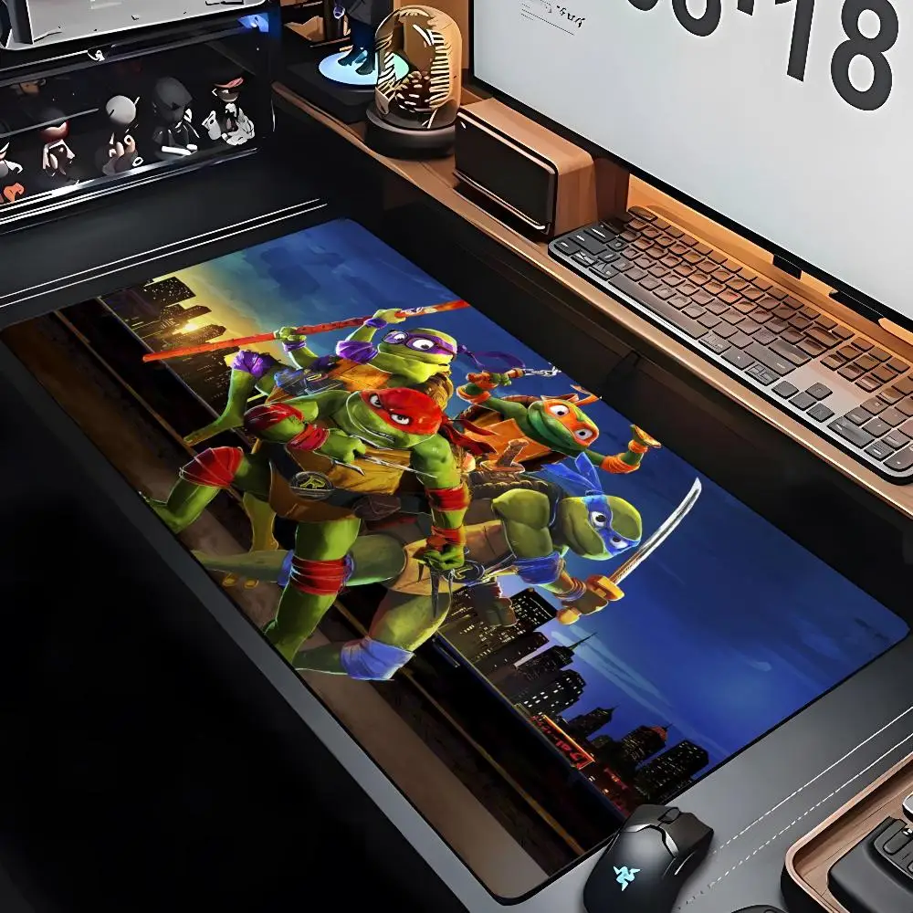 T-Teenage Mutant N-Ninja-Turtles Mouse Pad XXL Gamer Gaming PC Computer Otaku Locking Edge DIY Customized Photo Laptop Notebook