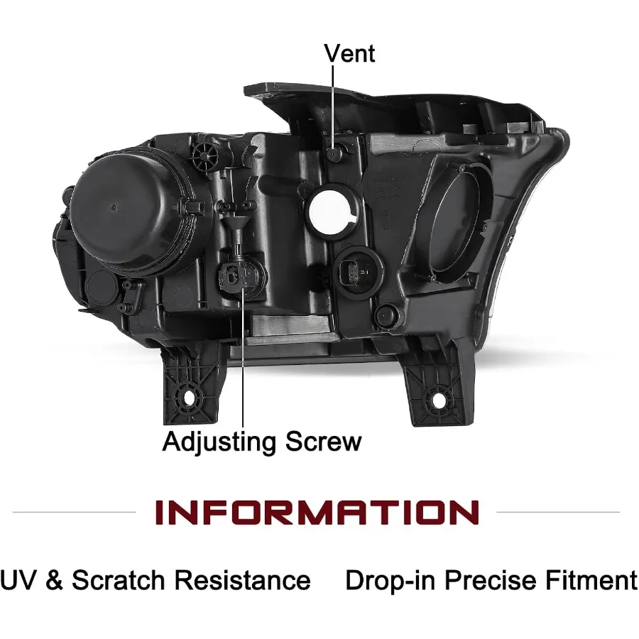 헤드라이트 어셈블리 [LED DRL 포함] 2014-2020 닷지 듀랑고 공장 할로겐 모델 헤드램프 교체용 운전석 및 조수석