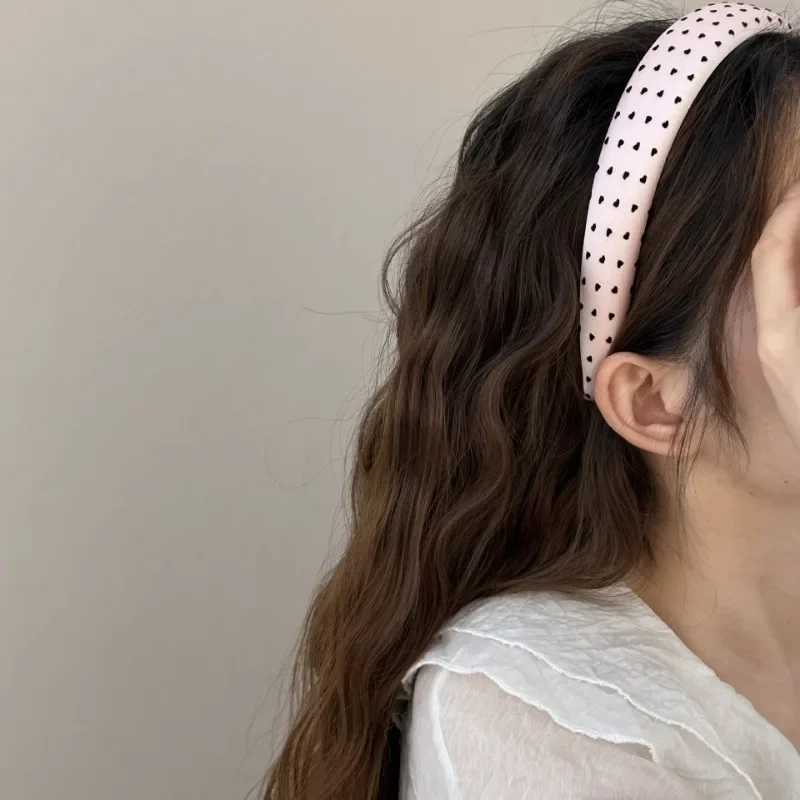 2pc European and American Retro Pink Heart Headband Women Girls Hair Bands Elegant Hairband for Holiday Party Hair Accessories