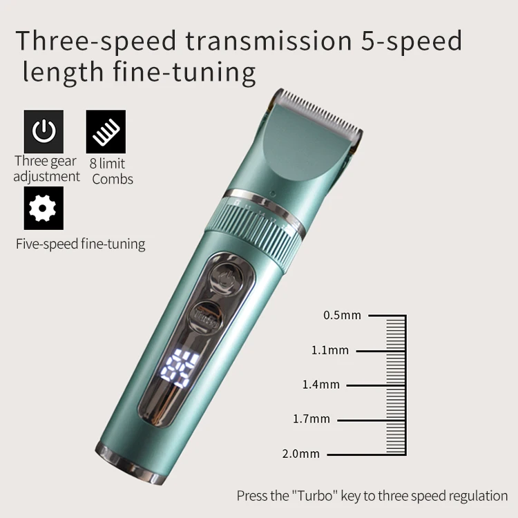 Manufacturer's Electric Cordless LED Smart Digital Display Hair Clippers USB-Powered Trimmer for Outdoor Household Hotel Use