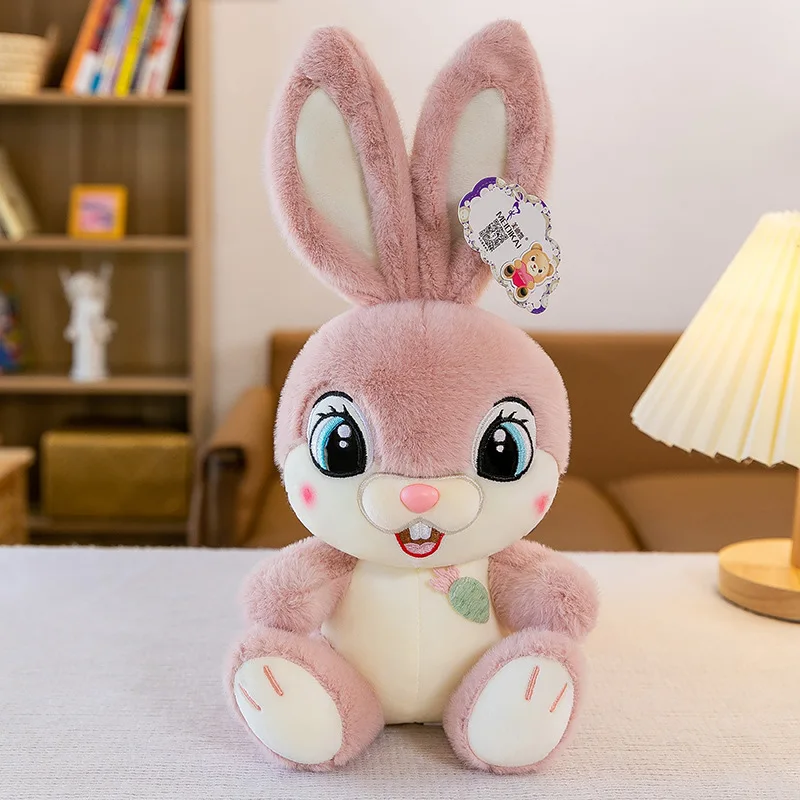 Kawaii Sweet Rabbit Plush Toy Stuffed Doll Long Eared Cartoon Bunny Cuddly Pillow for Kids Birthday Xmas Gift Soft Doll