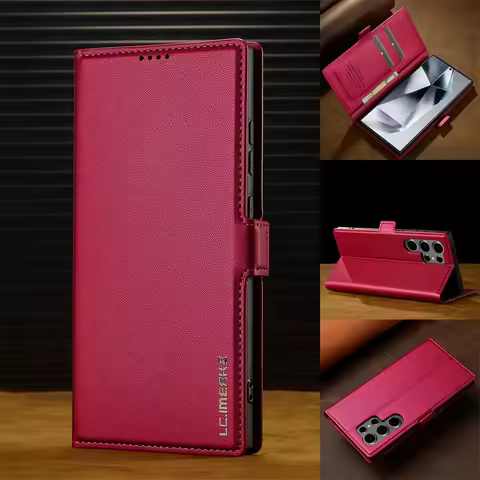 Leather Card Holder Wallet Flip Case For Samsung Galaxy S25 Ultra S24 FE S21 S20 S23 S22 + Plus A55 A54 A53 A35 A16 A15 A14 5G