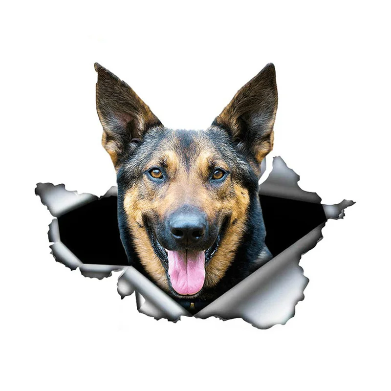 

A0138# 13 cm/17 cm 3D Self-adhesive Decal German Shepherd Car Sticker Waterproof Auto Decors on Bumper Rear Window Laptop