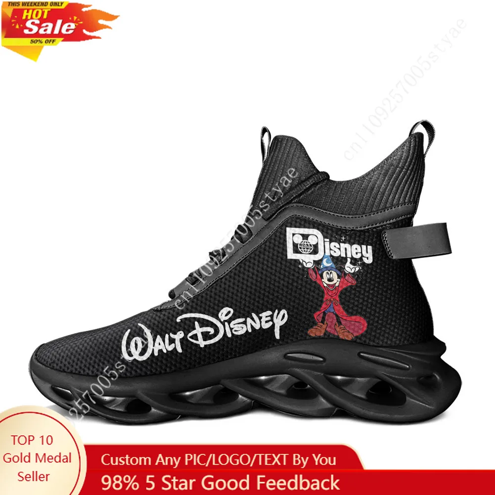 

Кроссовки Disney World Magic Mickey High Top Flats для мужчин и женщин, спортивная обувь на заказ, повседневные кроссовки для бега