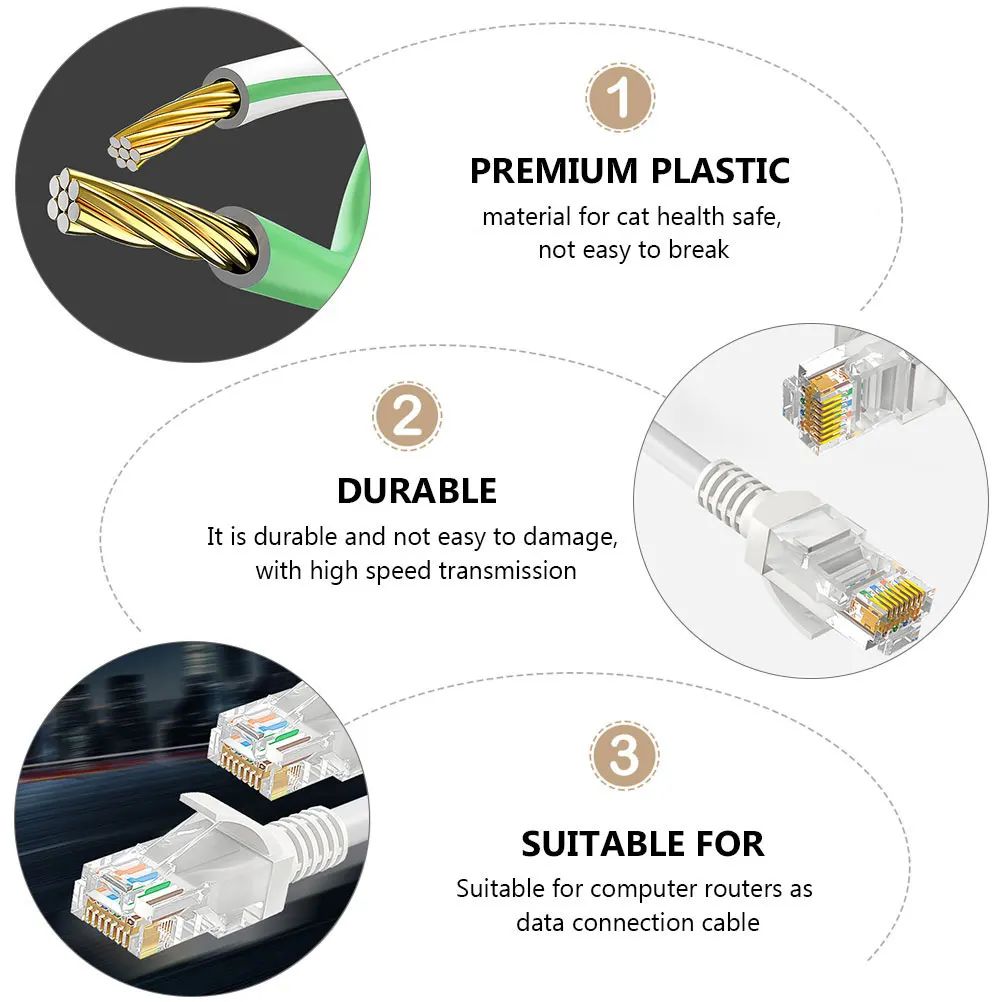 

Ethernet Cable Network Wire PVC Material High-Speed Transmission Computer Router Supplies Cat5e LAN Connection
