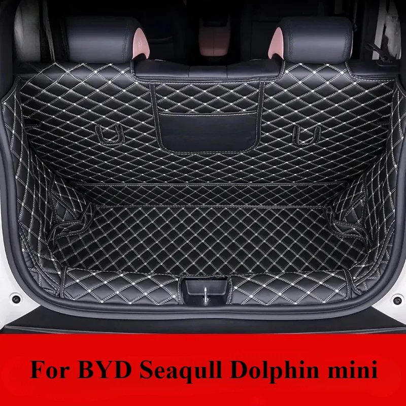 

For BYD Seagull Dolphin mini 2023-2024 PU leather Custom Car Trunk Mats Waterproof Carpet Auto Interior Accessories