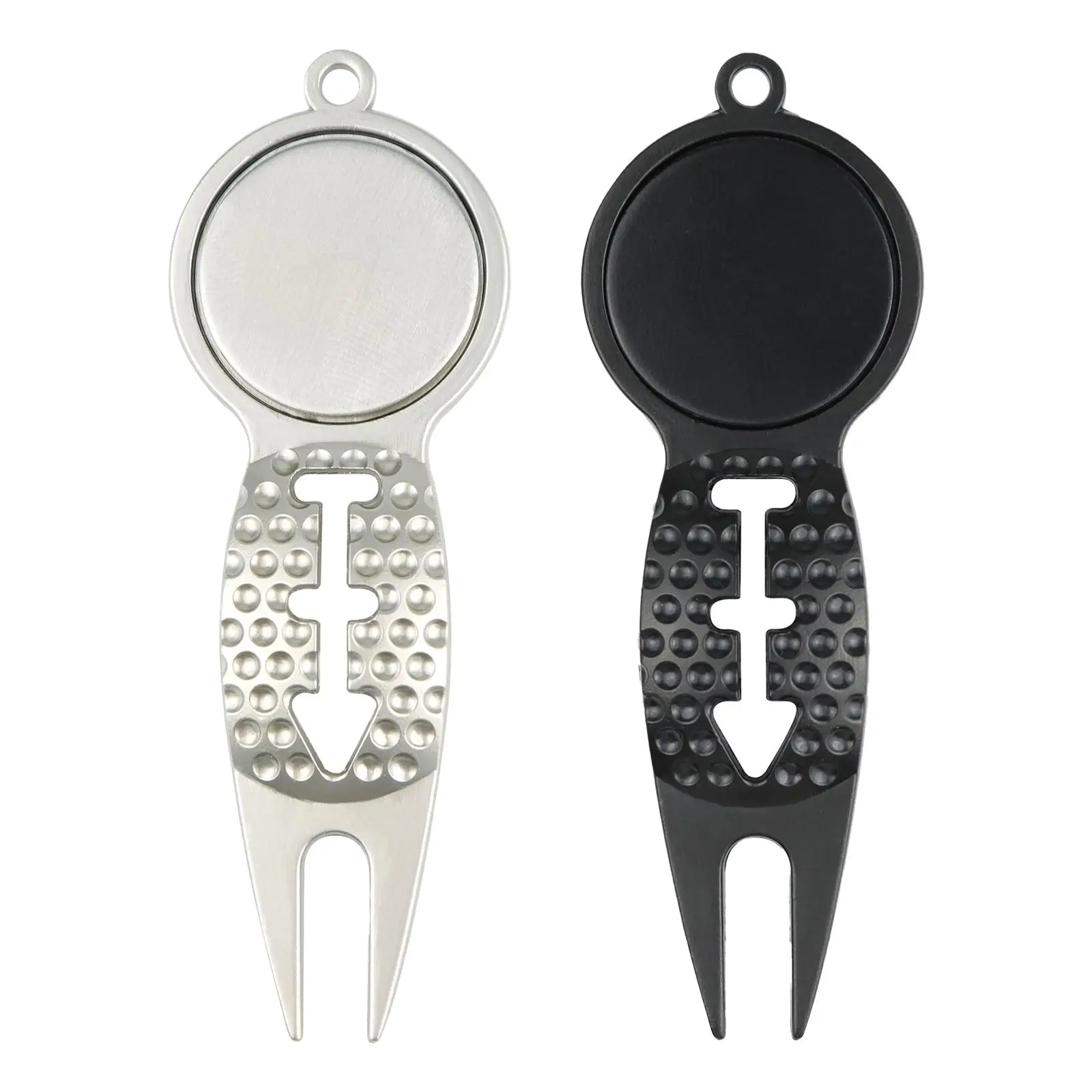 Strumento di riparazione Divot da golf Forcella di riparazione da fairway Metallo leggero Regalo per golfisti portatile Accessori per utensili verdi Forcella di riparazione del segno del passo