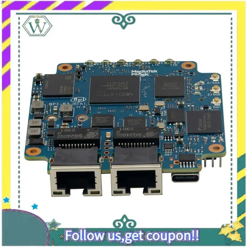 

NEW Mini Router Board MT7986 ARM A53 2G DDR4 8G Emmc Support Wifi 6 And 2 X 2.5Gbe Port For Banana Pi BPI-R3