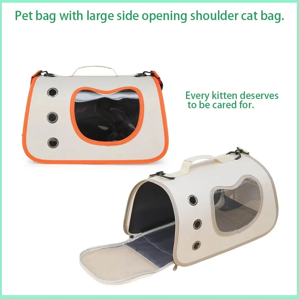 حقائب قطط ذات سعة كبيرة للتهوية مع شبكة قابلة للطي وخفيفة الوزن وجيدة التهوية وحقيبة كتف ناعمة الجوانب ومستلزمات الحيوانات الأليفة #2