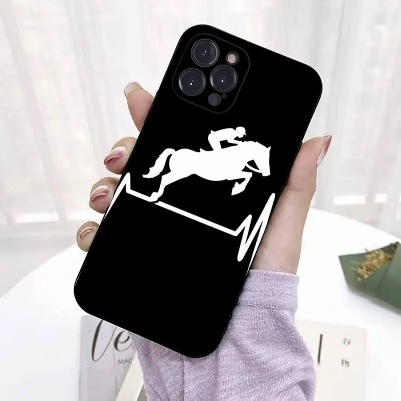 YNDFCNB Horse Heartbeat Phone Case For iPhone 6 7 8 Plus 11 12 13 14 Pro SE 2020 MAX Mini X XS XR Back Funda Cover