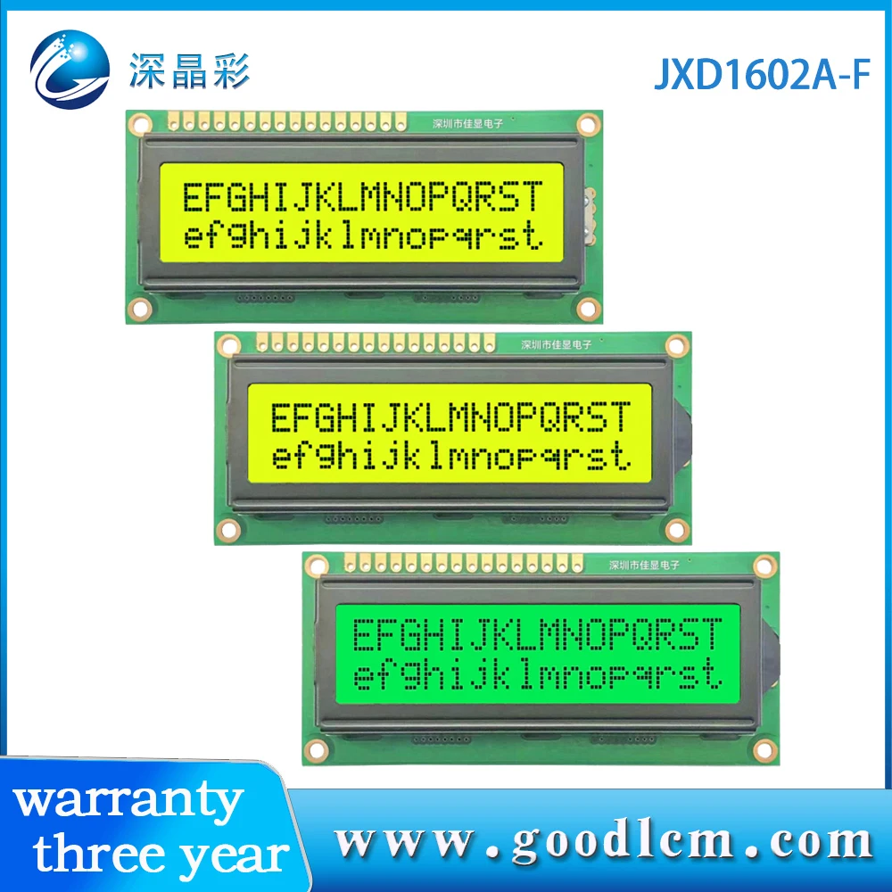1602a-f 2X16 Lcd-Scherm 16X02 I2c Lcd-Module Hd44780 Drive Meerdere Mode Kleuren Zijn Beschikbaar 5.0V Of 3.3V Voeding