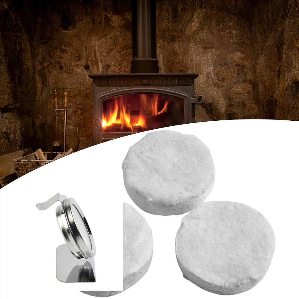 2/3/5PCS Ceramic Wool Sponge Cotton Round 8.6x2.5cm Firplace Firebox Safety Bio Fire Heating Cooling Air Fireplaces Stove