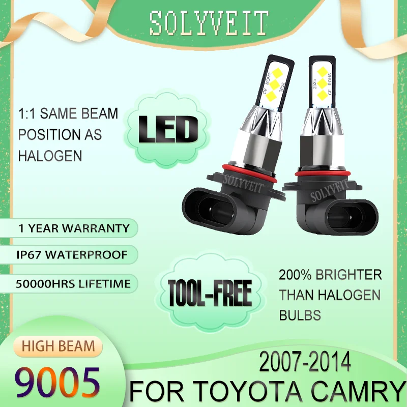 

Easy-Install No Tools Needed Long Lifespan IP67 Waterproof LED Hi Beam For Toyota Camry 2007 2008 2009 2010 2011 2012 2013 2014