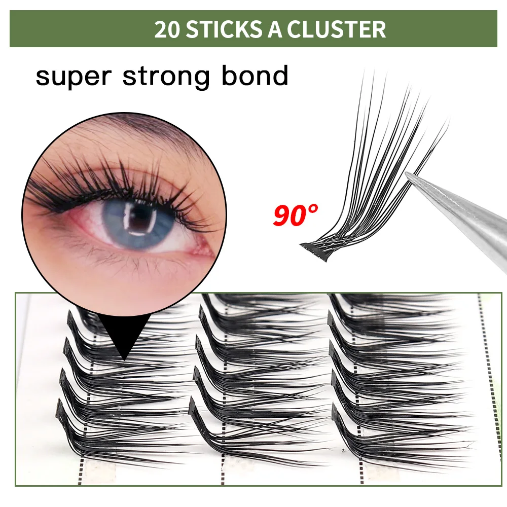 Jonge Lash 20d L Curl Cluster Wimper Extensions Natuurlijke Zachte Individuele Wimpers Make-Up Tools Cilias Volume Vooraf Gemaakte Fans