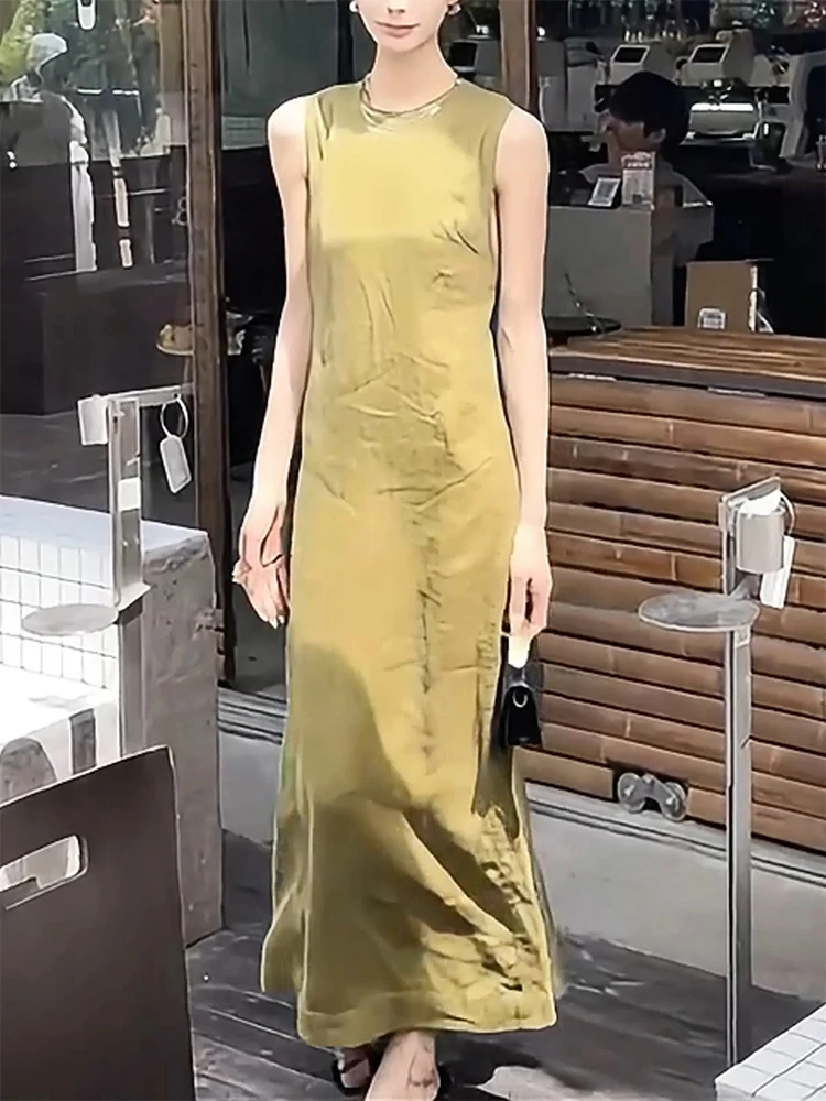 

Летняя новинка для похудения, женское платье в европейском стиле, простое платье больших размеров, круглый, с драпировкой, однотонное трапециевидное платье