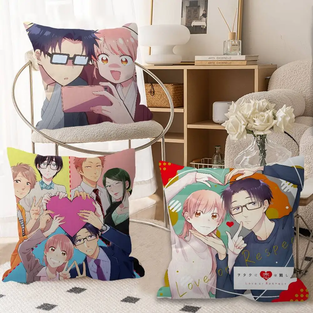 Romance Anime L-Love I-Is H-Hard F-For O-Otaku Cushion Cover Pillow Cover Decor Pillowcase Printed Cushion Case for Couch