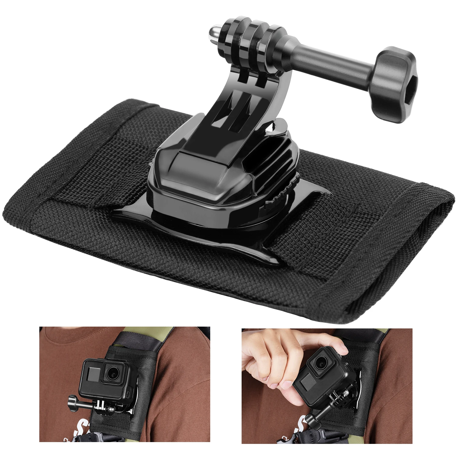 

K&F Concept Backpack Belt Shoulder Strap Mount for GoPro Hero 13/12/11/10/9/8/7/6/5/4 DJI Osmo Action 5 Pro/4/3 Action Camera